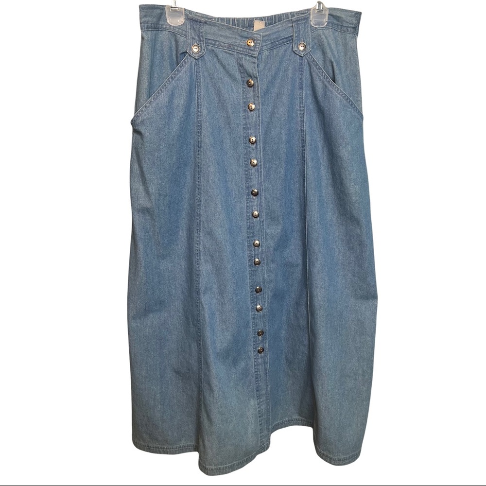Northern Isles Blue Denim Maxi Skirt size 14 vintage